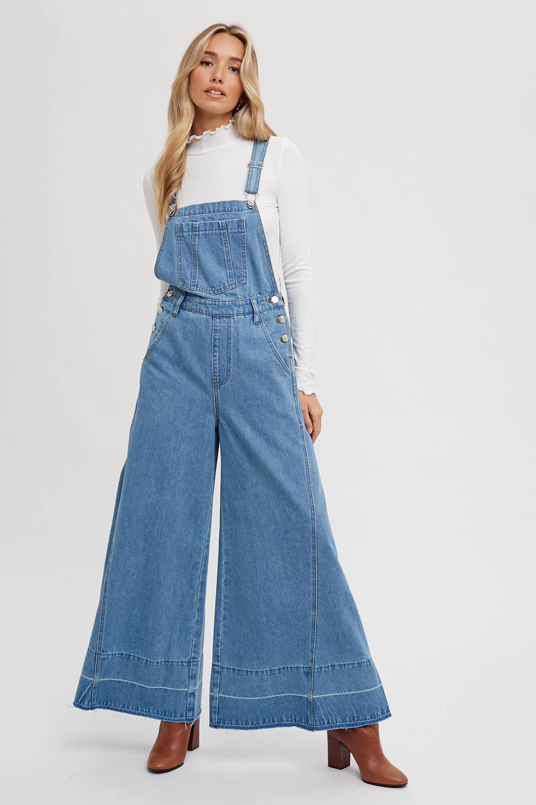 DENIM WIDE LEGS OVERALLS Bluivy
