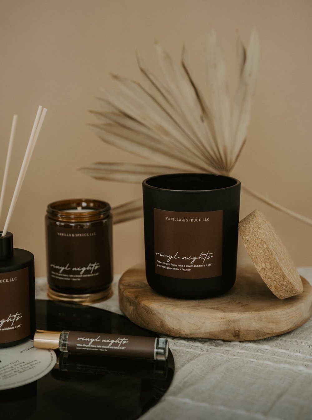 7 oz Candle - Vinyl Nights Vanilla and Spruce, LLC