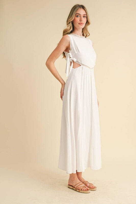 & MERCI - CUT-OUT LACE TRIM MIDI DRESS - 926 West