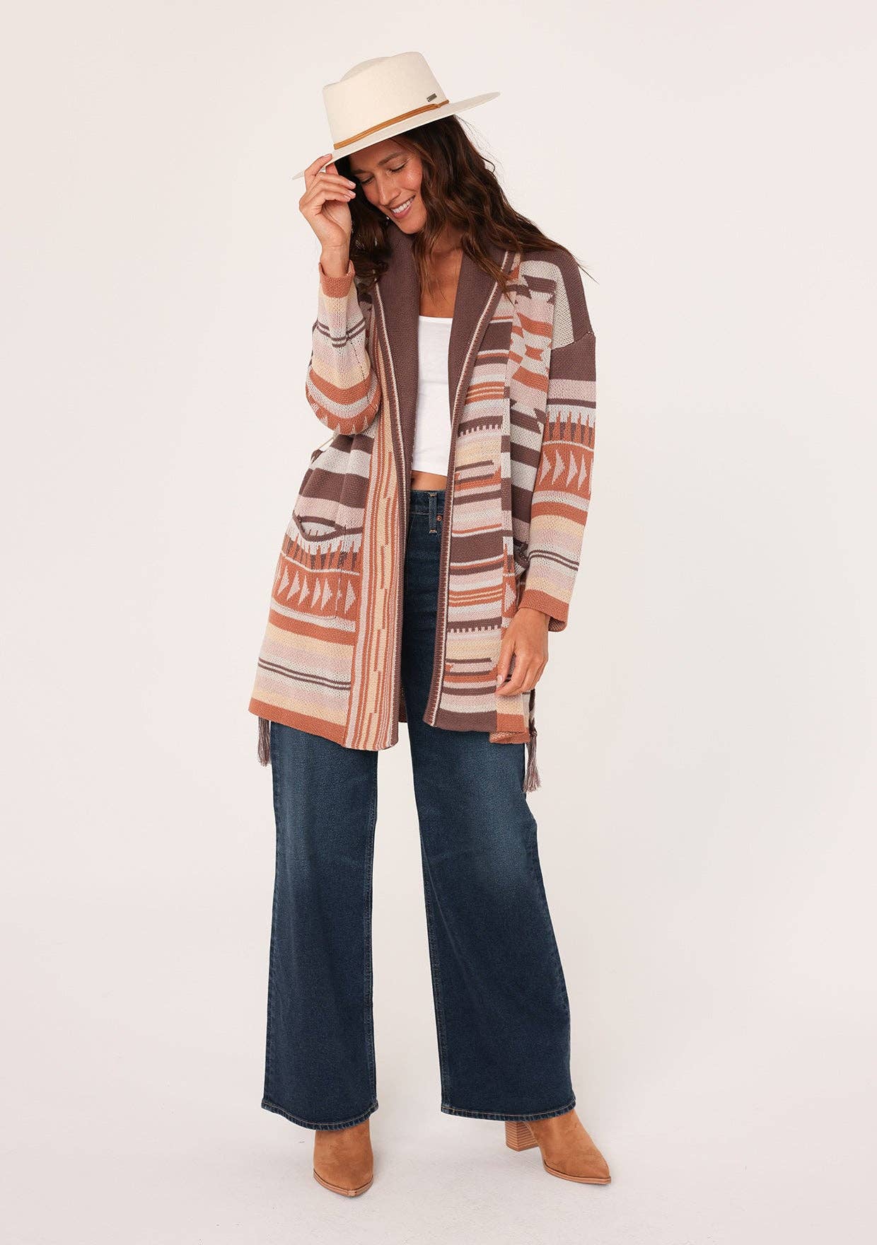 Heritage Jacquard Long Sleeve Wrap Cardigan Lovestitch