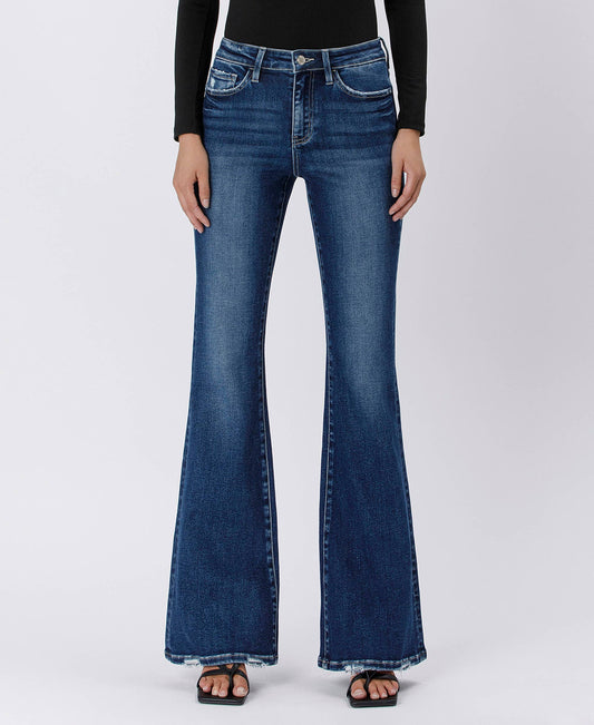 HIGH RISE FULL LENGTH FLARE JEANS LV1524 Lovervet by VERVET