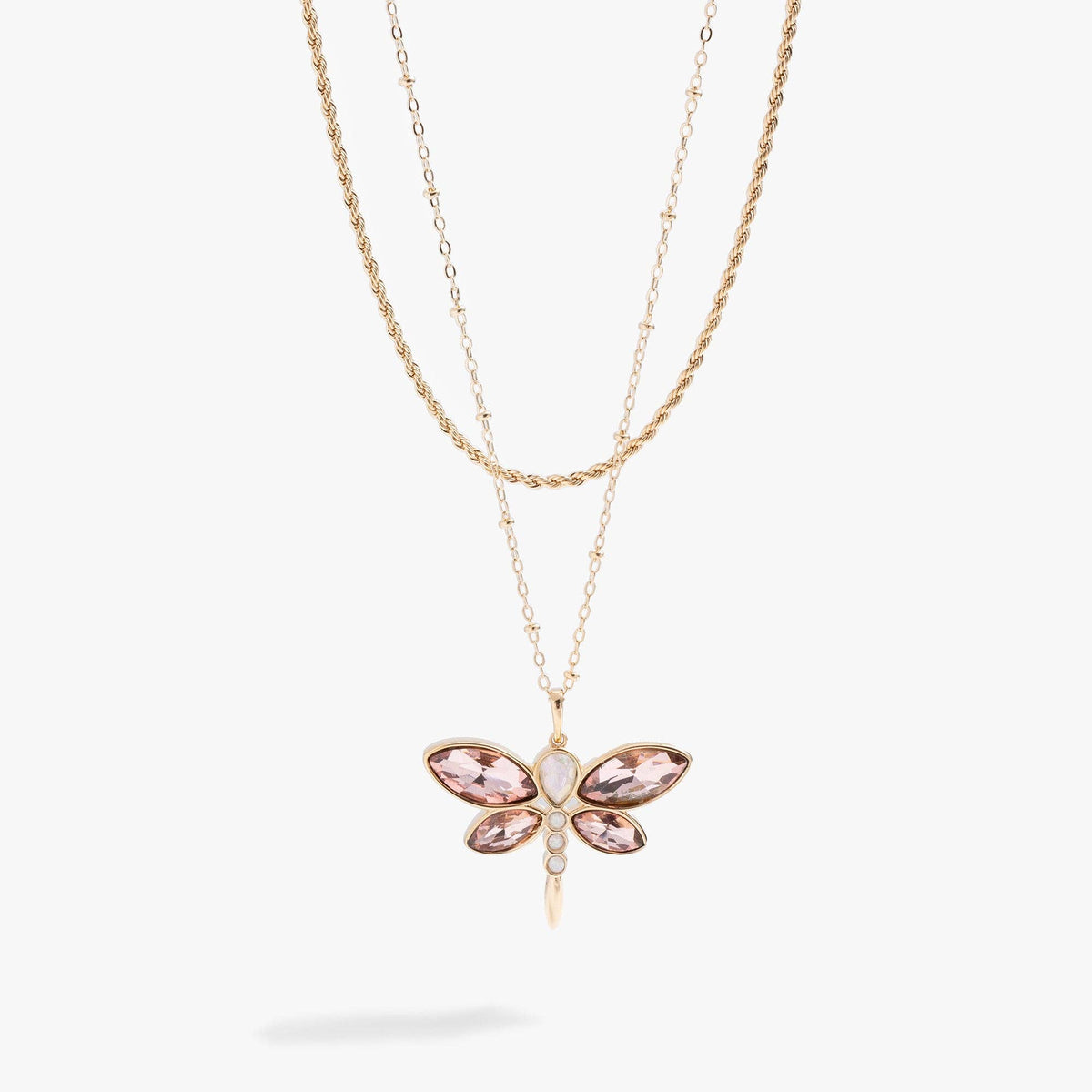 Alex & Ani Crystal Dragonfly Double Layer Necklace
