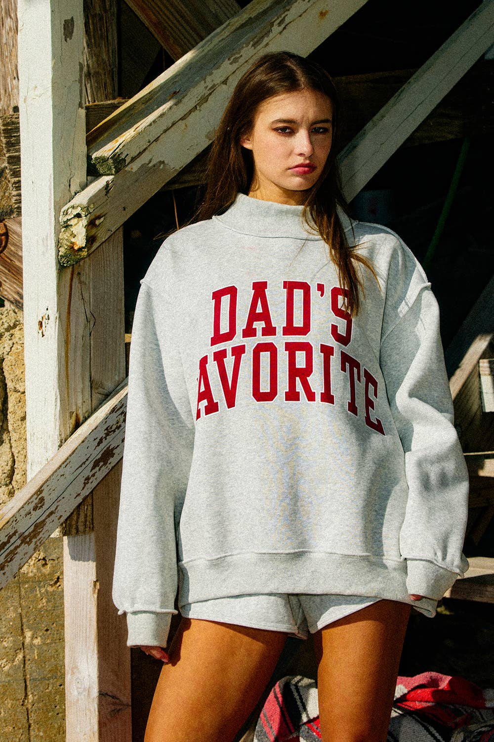Dad / Moms Favorite Reversible Mock-Neck Sweatshirt