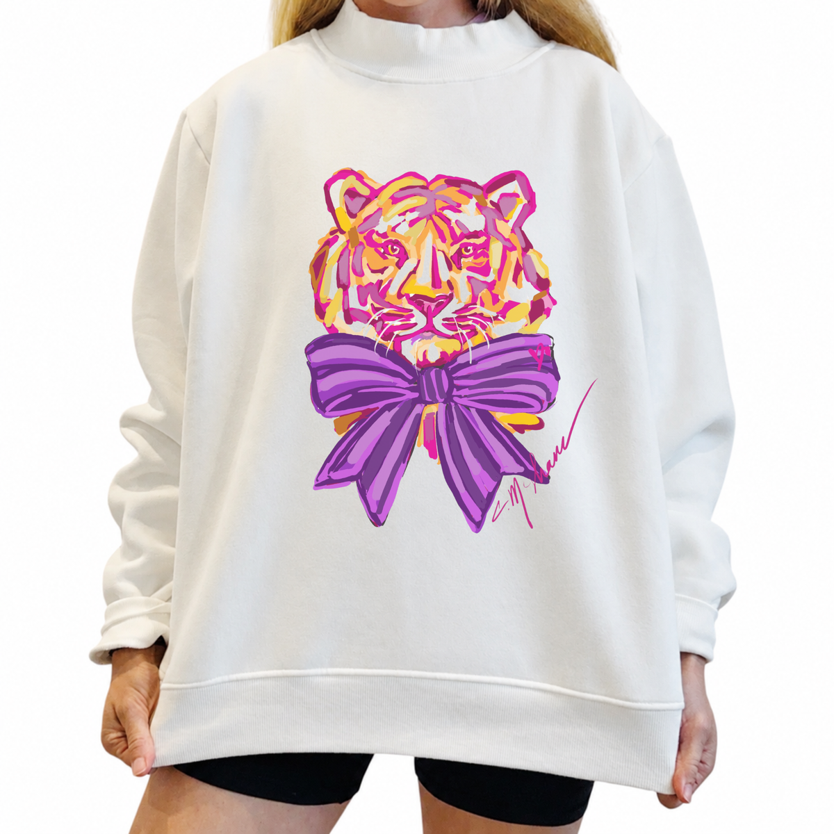 "Tiger Purple Love" Mock Neck (ONE SIZE) Villa Rica Wildcats