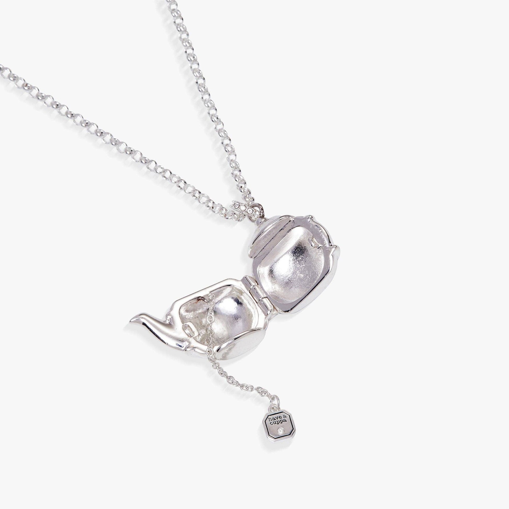 ALEX + ANI - Floral Teapot Locket Pendant Necklace - 926 West