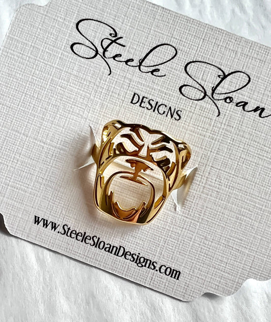 Bulldog Ring, Bulldog Gift, Georgia Bulldogs, Mississippi St Steele Sloan Designs
