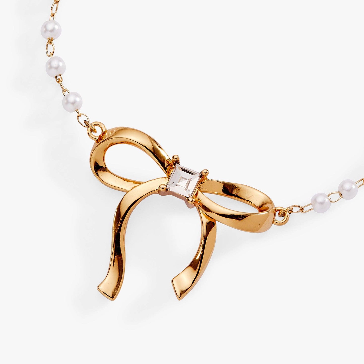 ALEX + ANI - Bow Pearl Coquette Beaded Bolo Bracelet