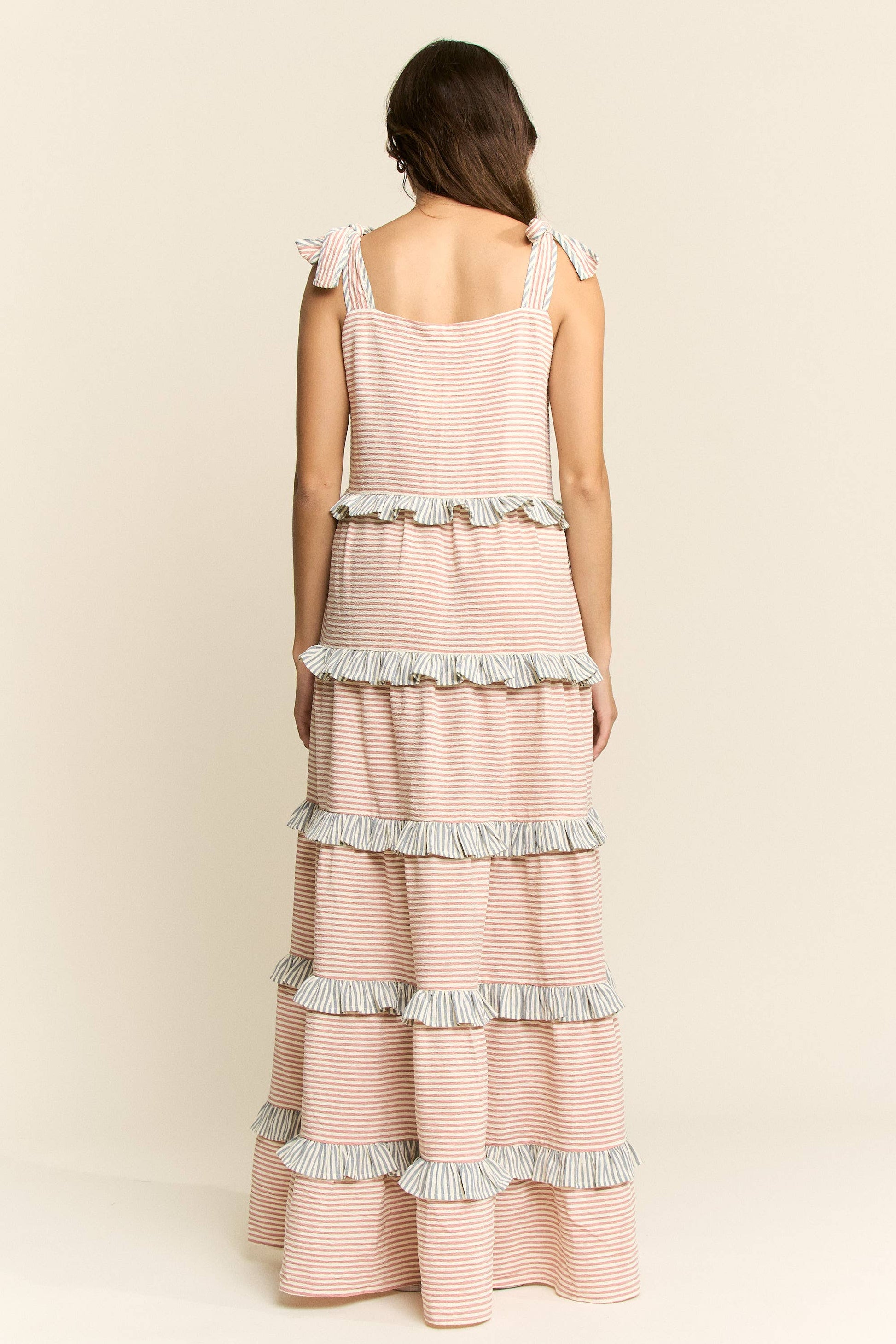 JADE BY JANE - STRIPED TWO TONE TIERED MAXI DRESS - 926 West