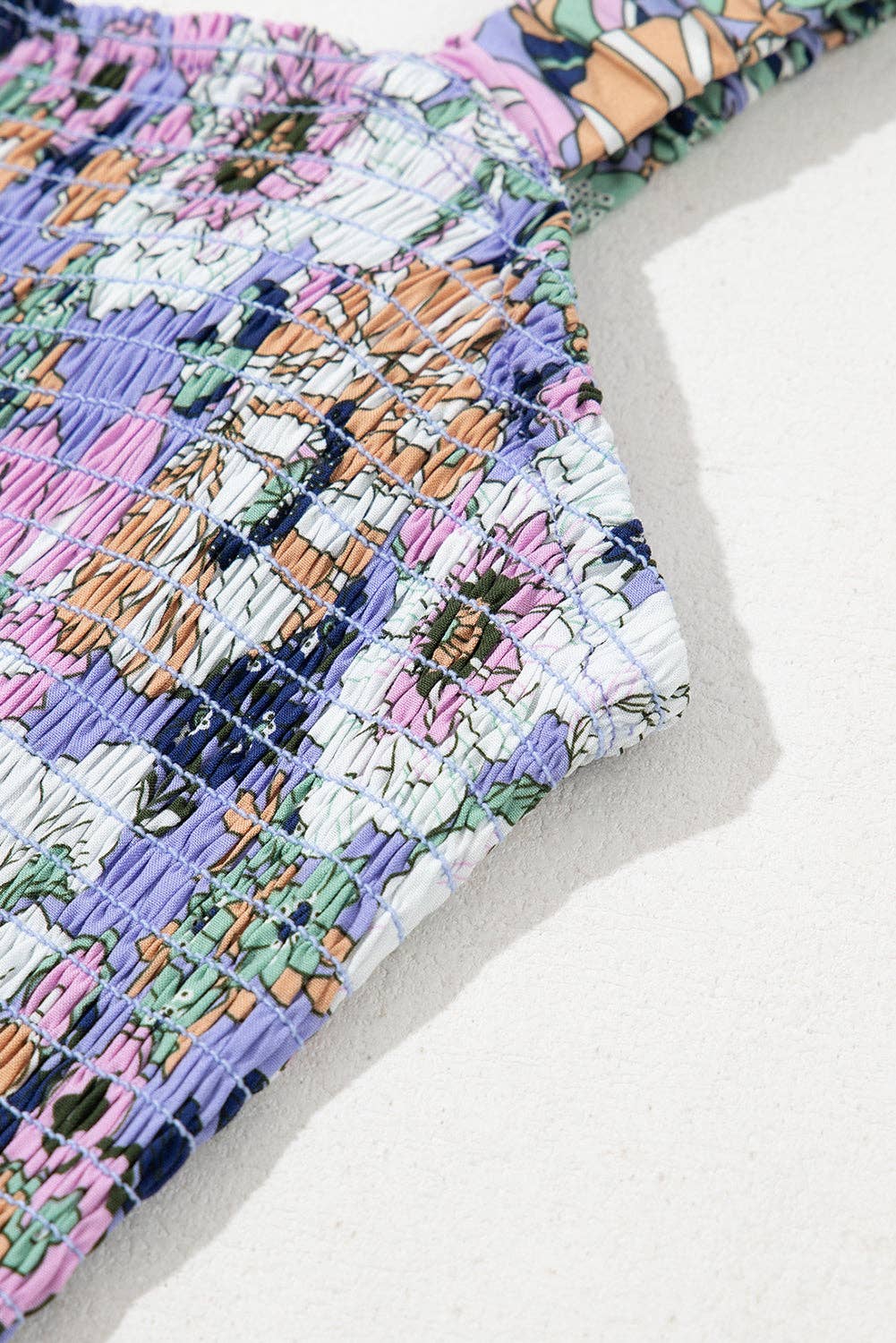 FINAL SALE- Floral Smocked Square Neck Summer Jumpsuit 926 WEST