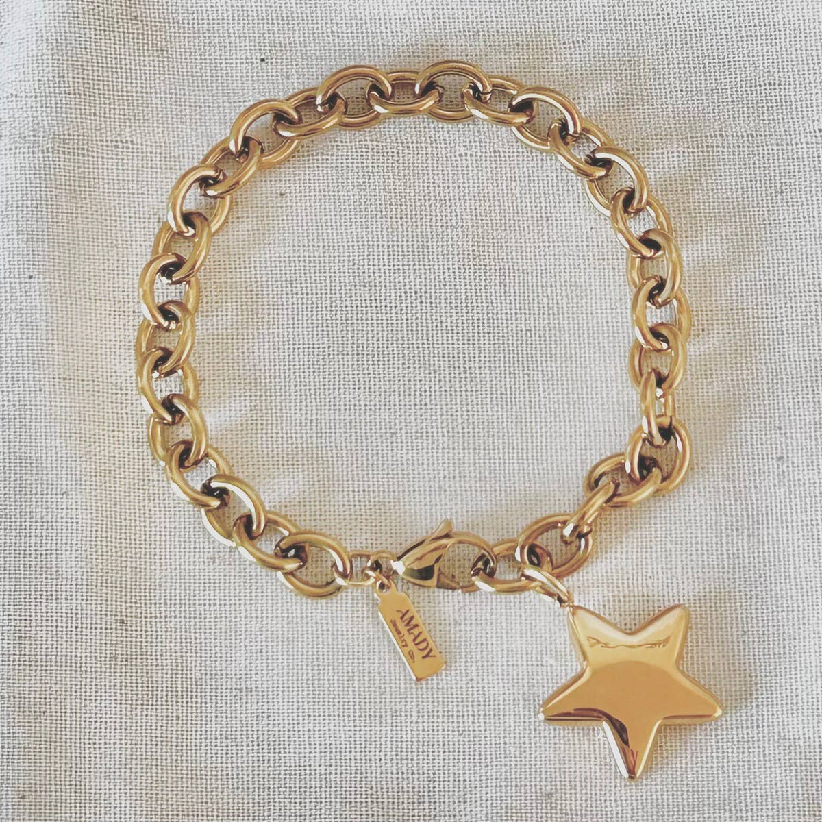 18k Gold Plated Star Pendant Bracelet – Adjustable Chain - 926 West