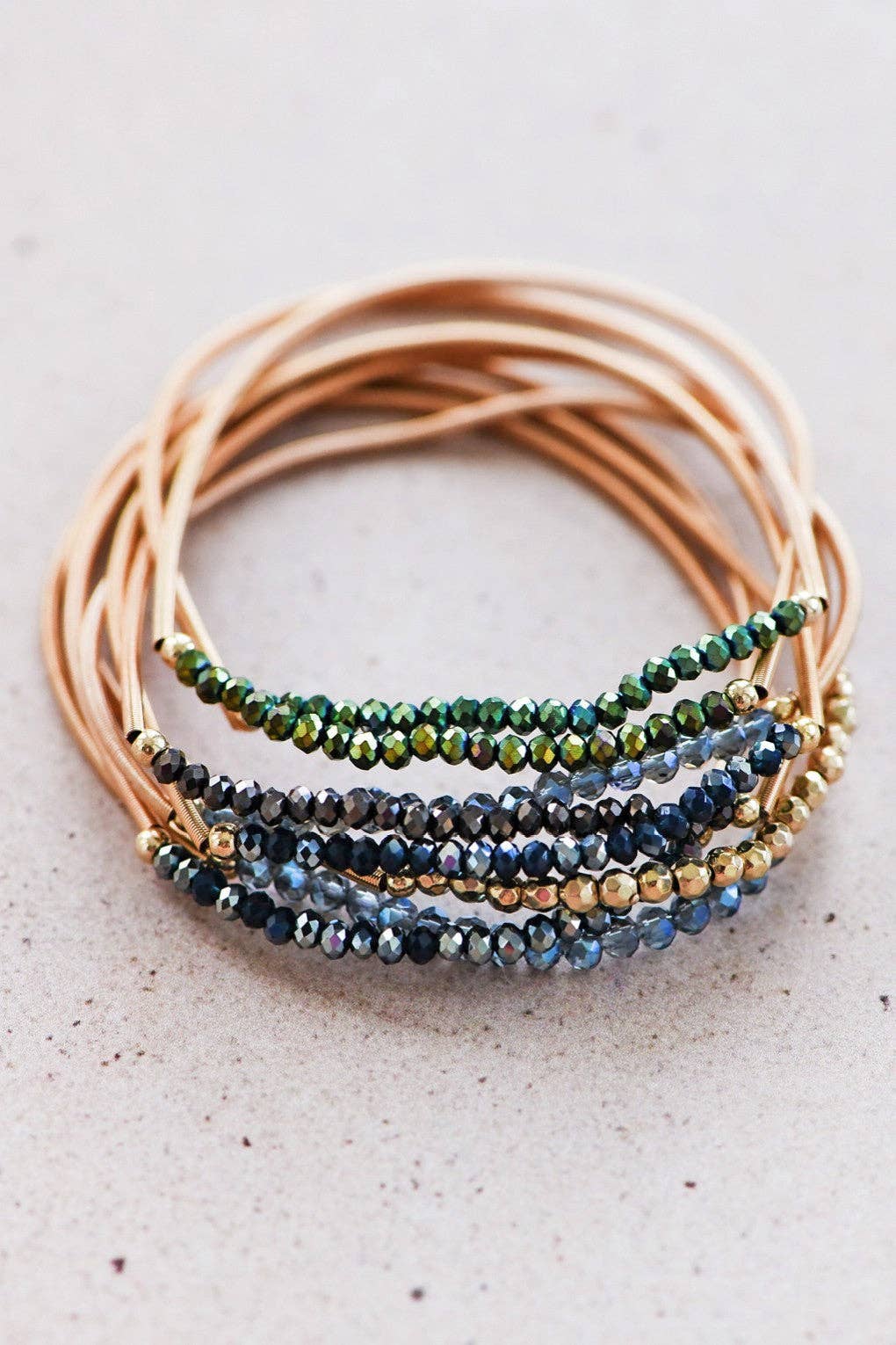 Boho Layered Spring Coil Guitar String Bracelet Set - 926 West