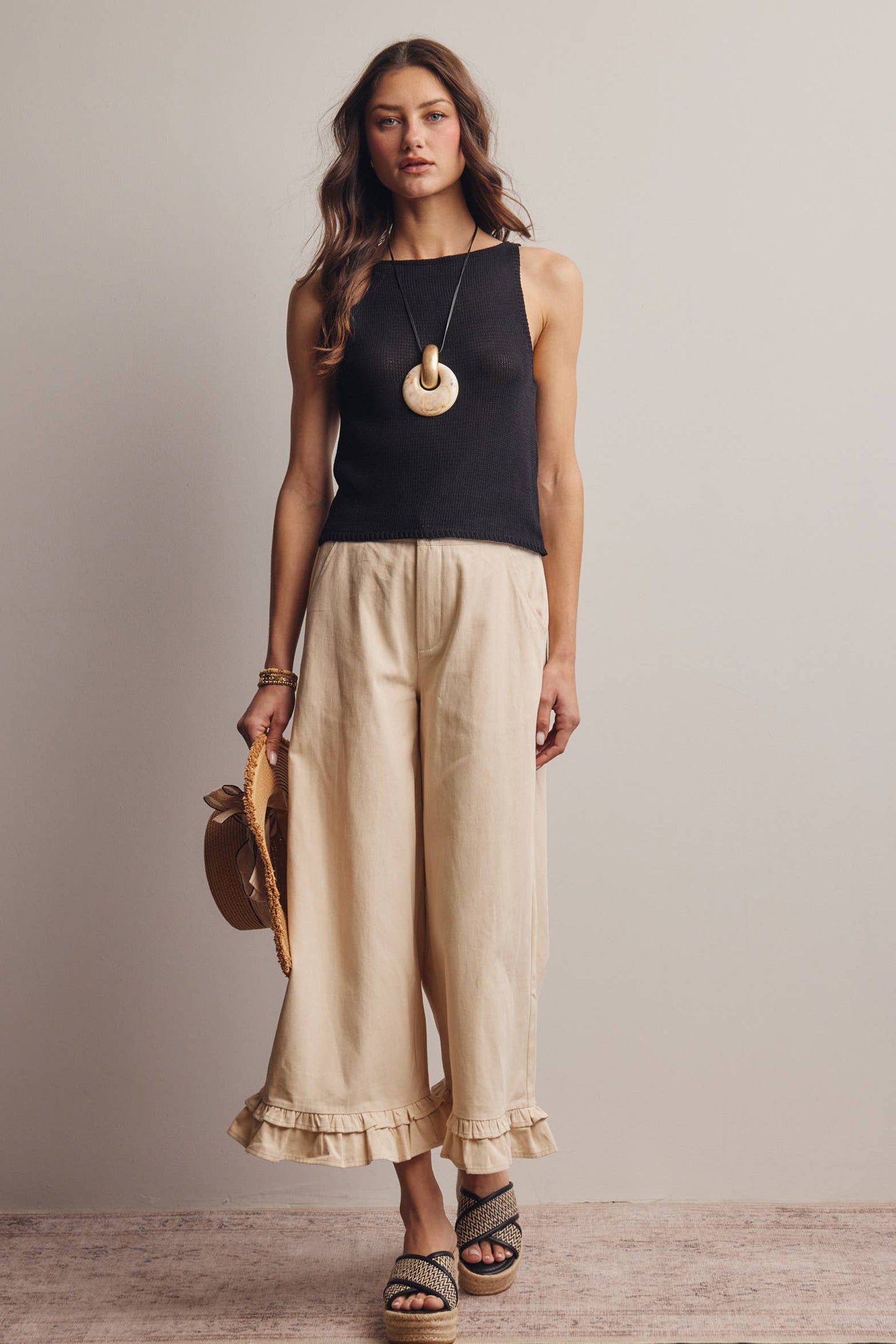 Forte Sleeveless Cotton Knit Tank Top - 926 West