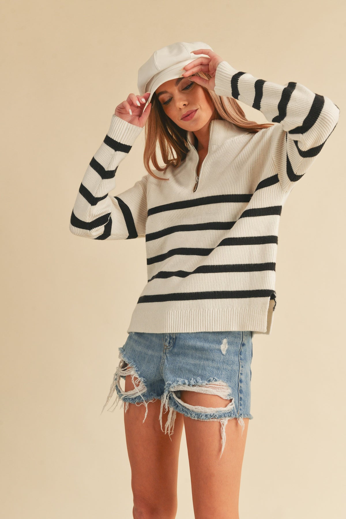 Aemi & Co Daffie High Collar Sweater