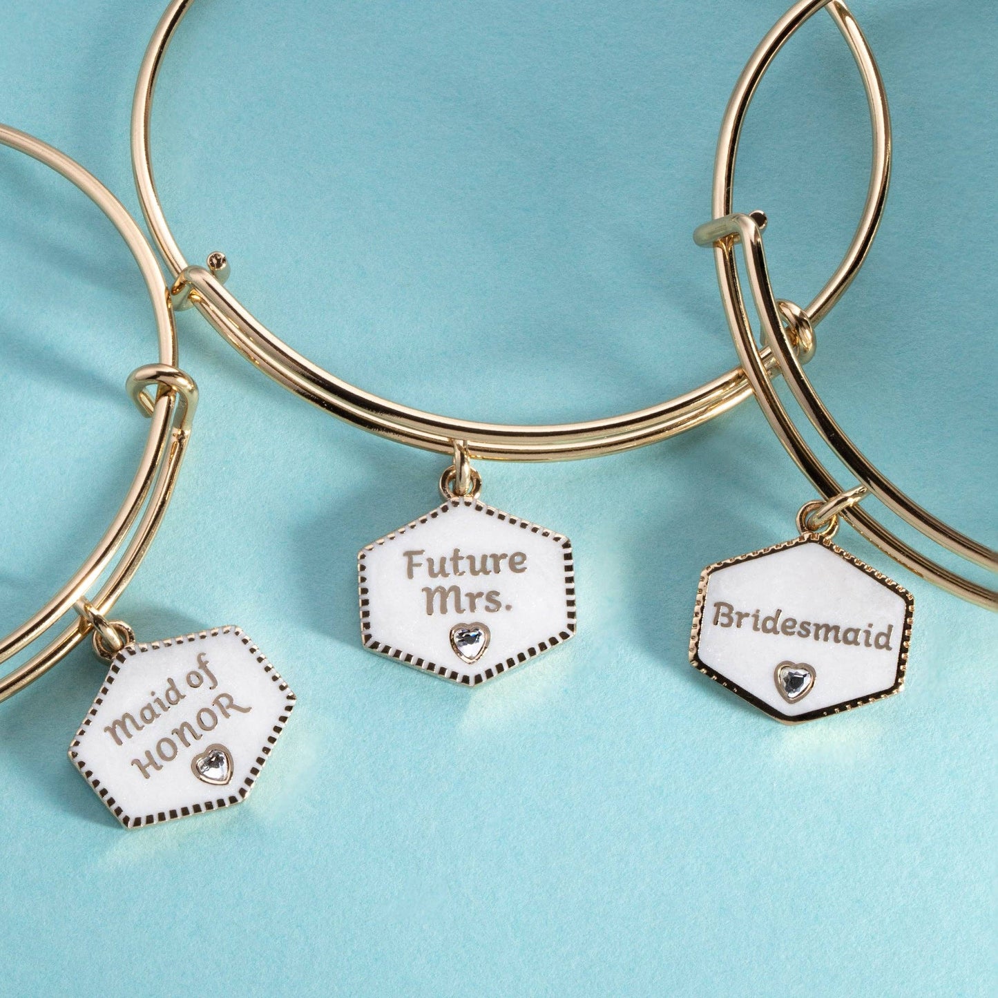 ALEX + ANI - 'Future Mrs.' Mother of Pearl Charm Bangle