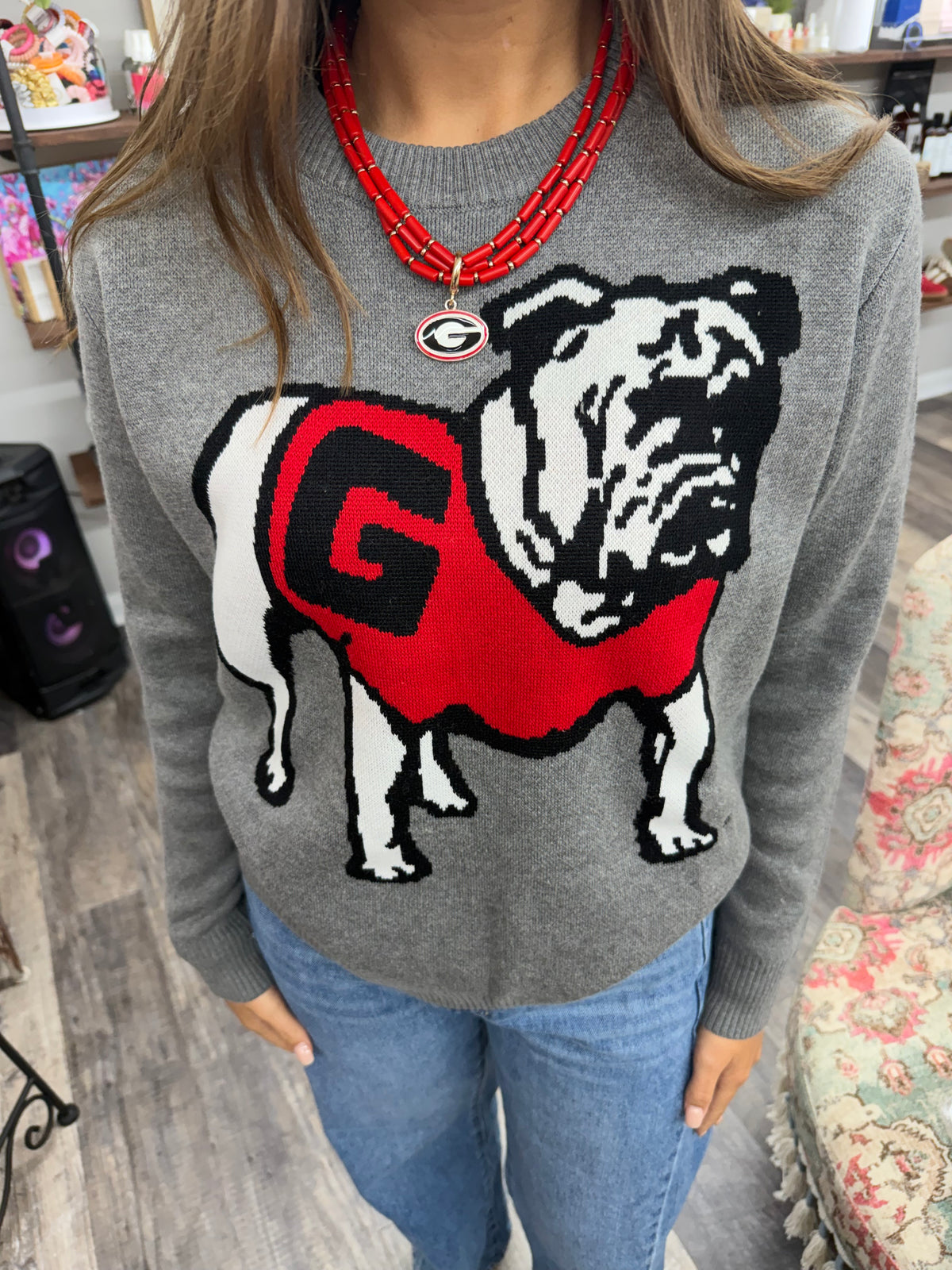Georgia Lucky Dog Crewneck Sweater | Officially Licensed