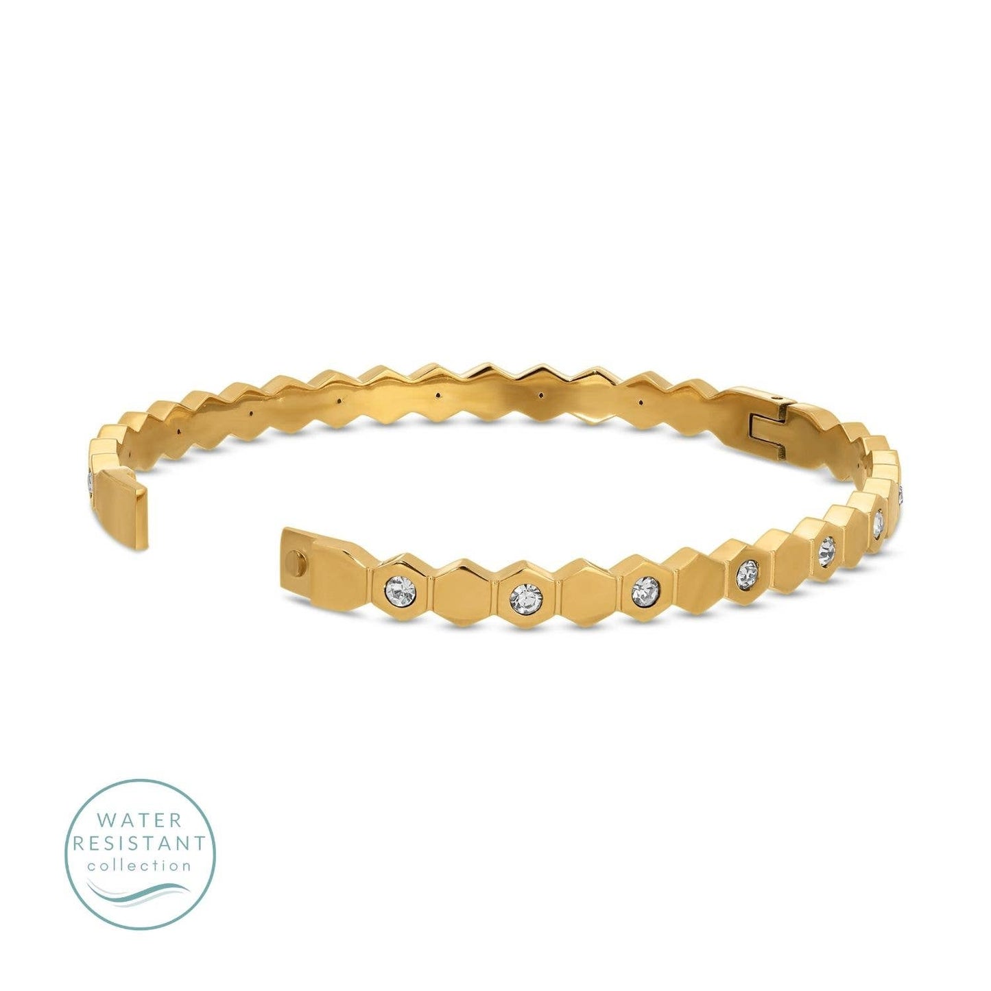 Hinged Hexagon Water-Resistant Bangle B6067