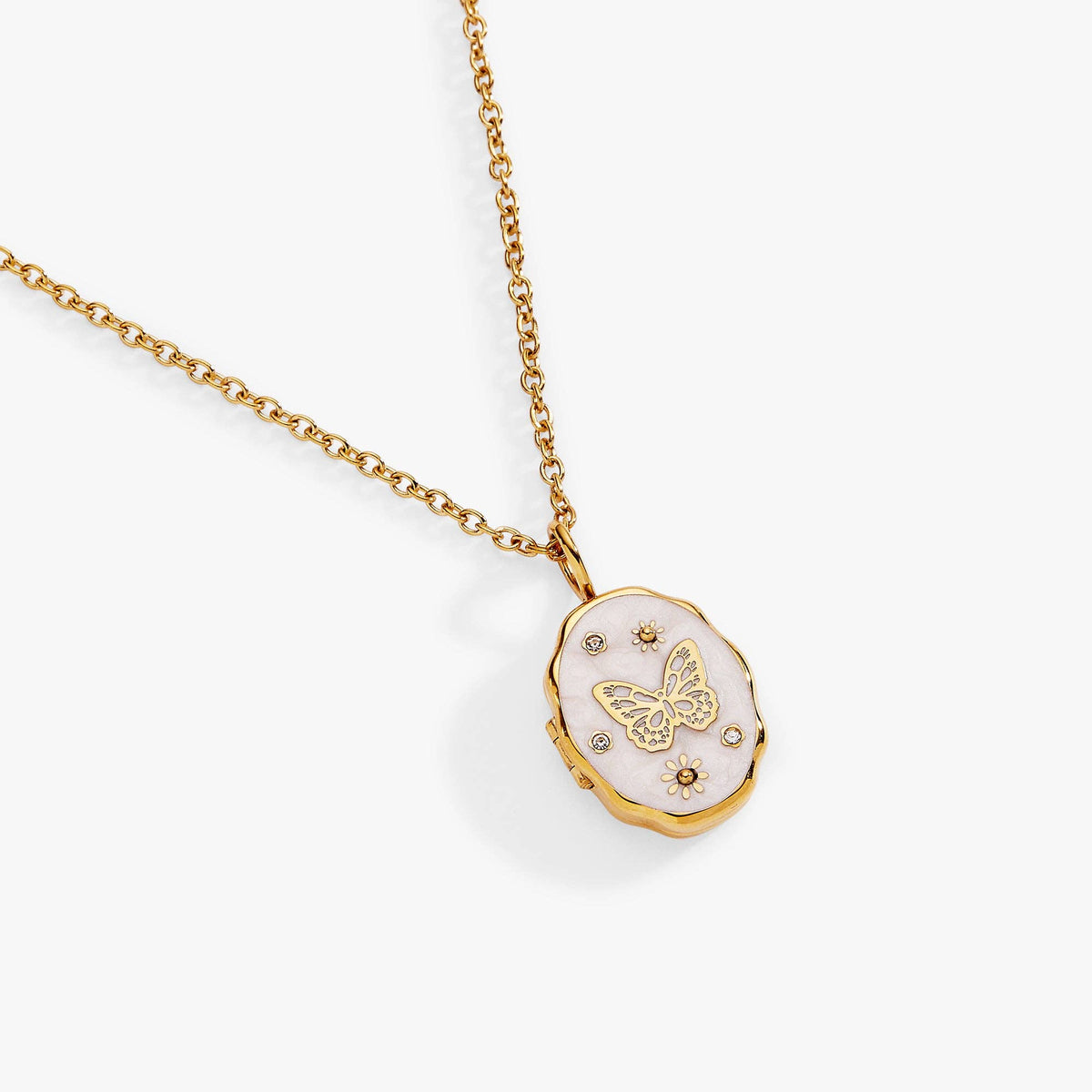 Alex & Ani Filigree Butterfly Locket Pendant Necklace