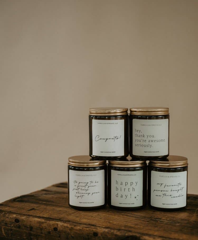 7 oz Candle - Special Occasion - Celebration Vanilla and Spruce, LLC