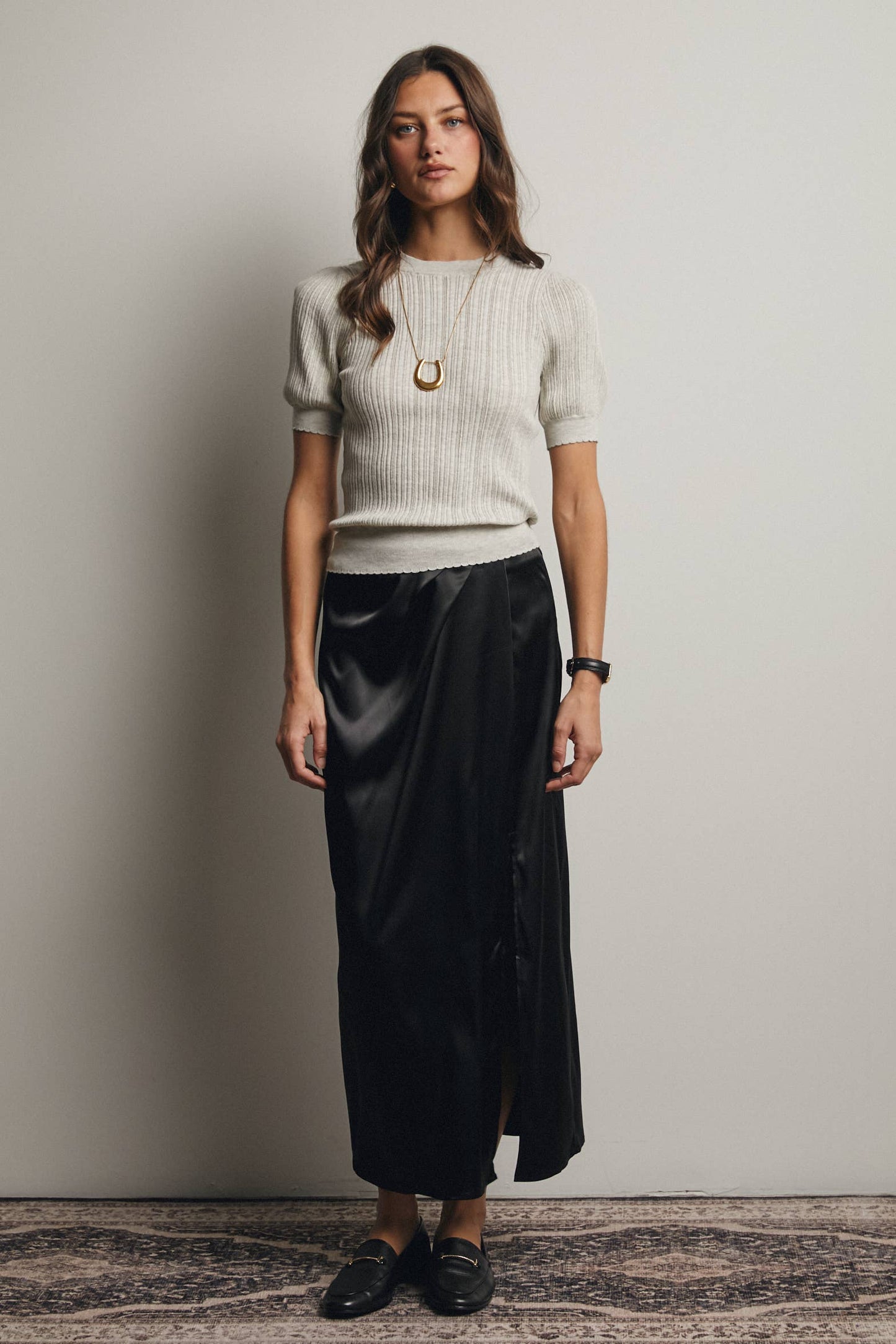 Forte- Textured Knit Puff Sleeve Top - 926 West