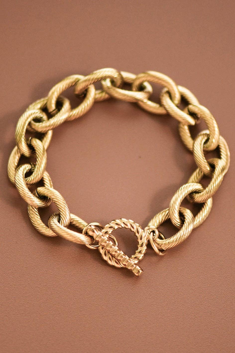 18K Gold Plated Stainless Steel Chunky Link Chain Bracelet - 926 West