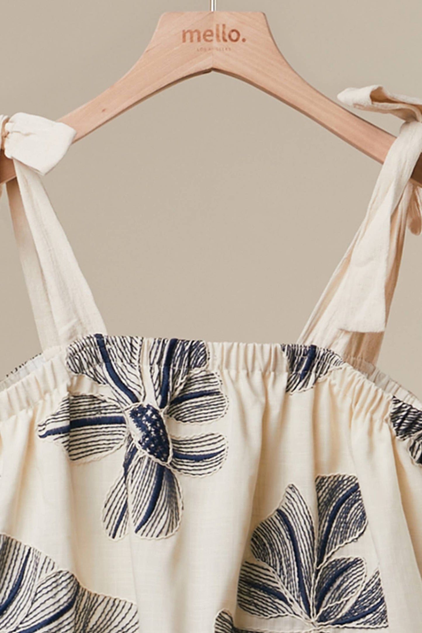 Mello - Floral Print Tie-Shoulder Tiered Top & Bottom- (Set)