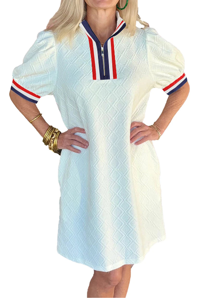 Colorblock Textured Summer Mini Dress LALA LOO