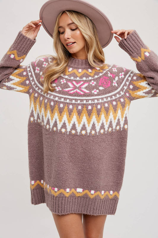 FAIR ISLE SWEATER DRESS Bluivy