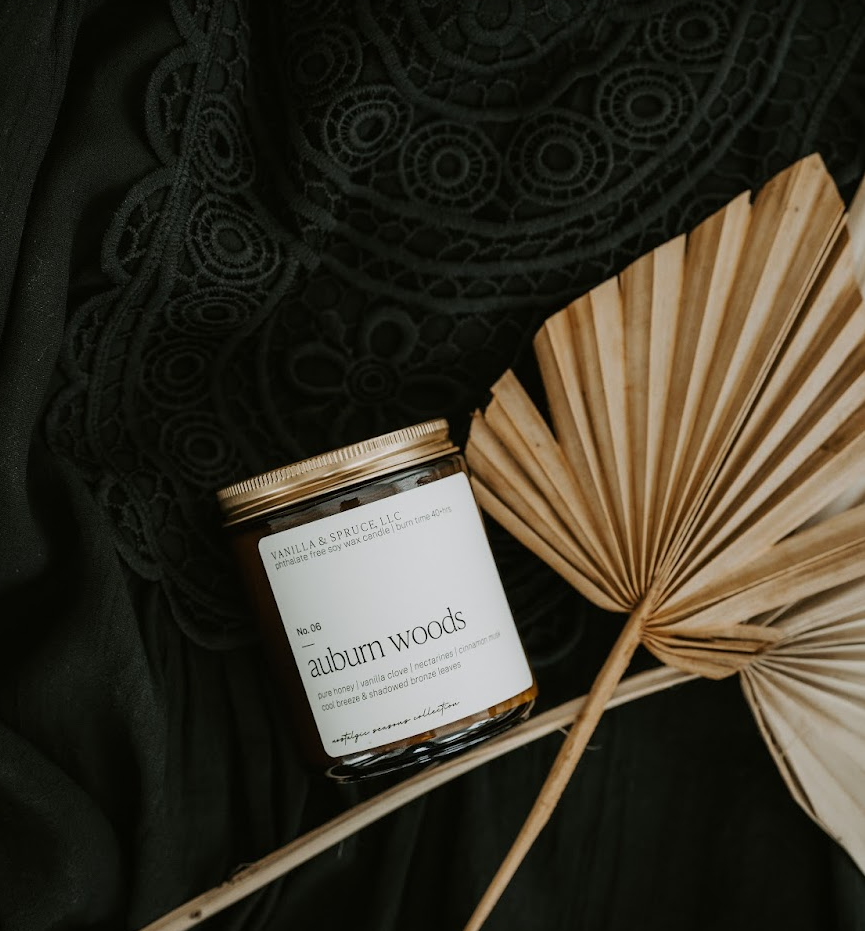 7 oz Candle - Auburn Woods Vanilla and Spruce, LLC