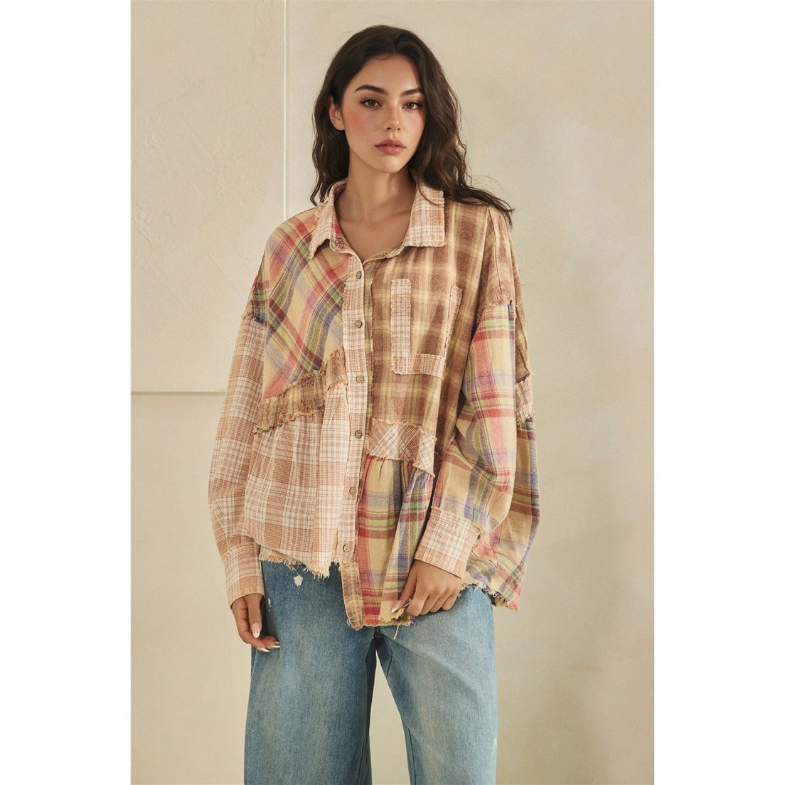 Oli & Hail Patchwork Flannel Buttondown Shirt