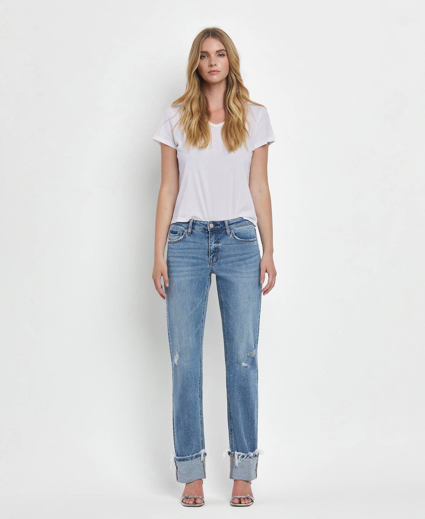 MID RISE CUFFED STRAIGHT JEANS LV1504 Lovervet by VERVET