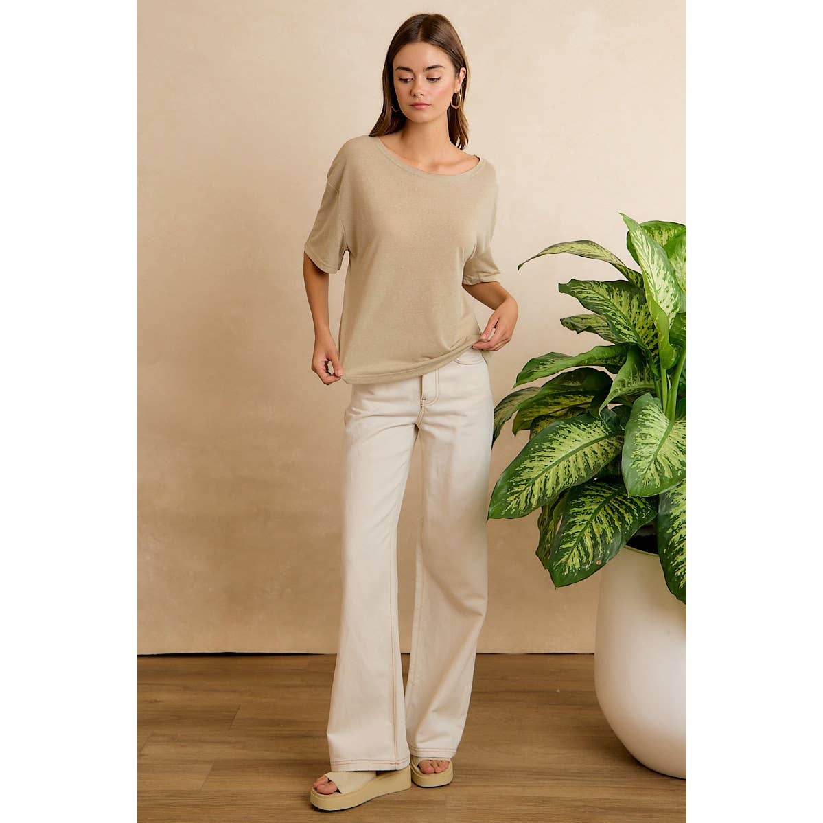 Solid Jersey Relaxed Fit Short Sleeve Pocket Top