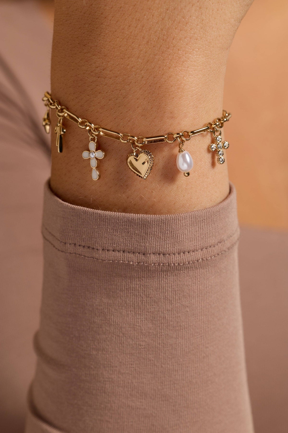 Alex & Ani Coquette Christian Charm Bracelet