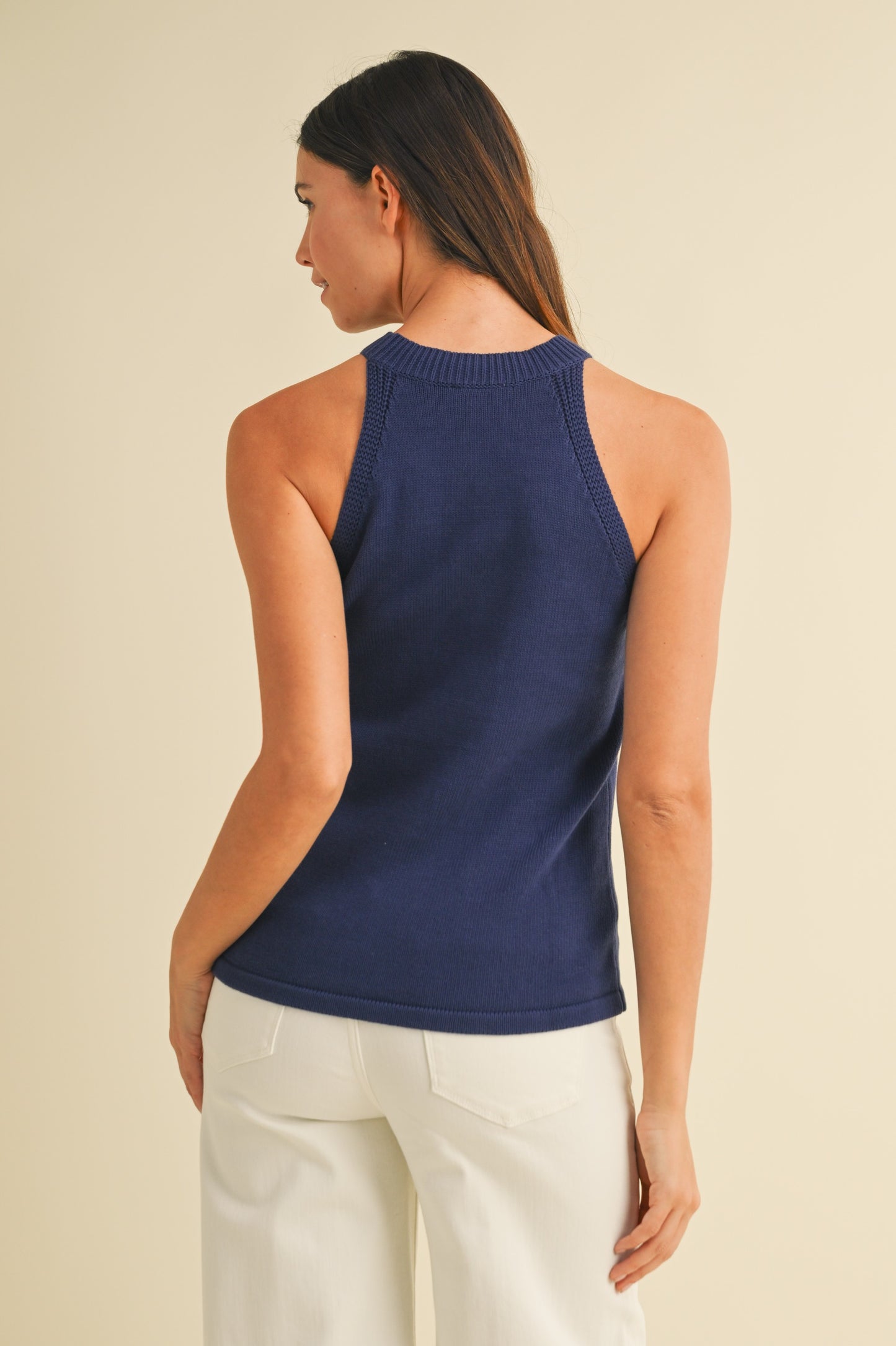 Anniewear - American Flag Halter Neck Sweater Top