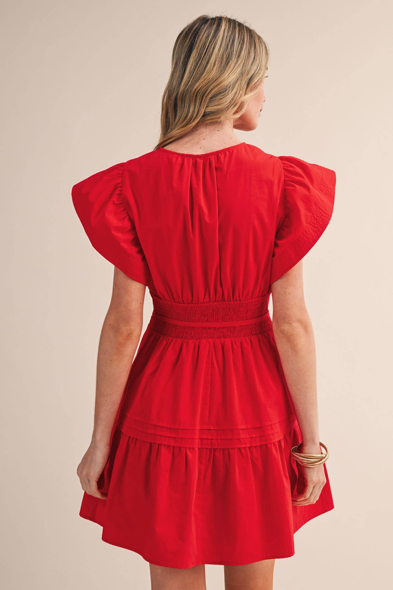& MERCI EMBROIDERED SEAM PIN TUCK DETAIL MINI DRESS - 926 West