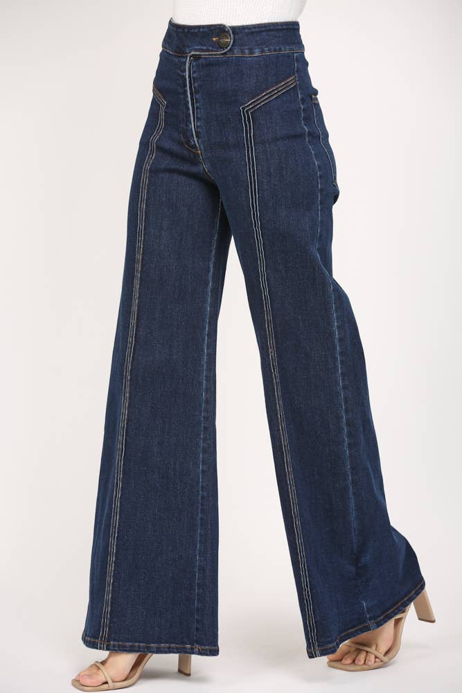 High Waisted Wide Leg Jean