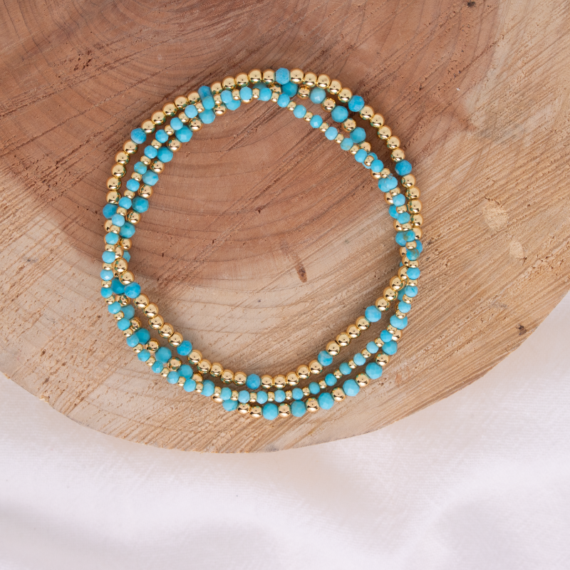Splendid Iris Assorted Turquoise Stretch Beaded Bracelets B3412