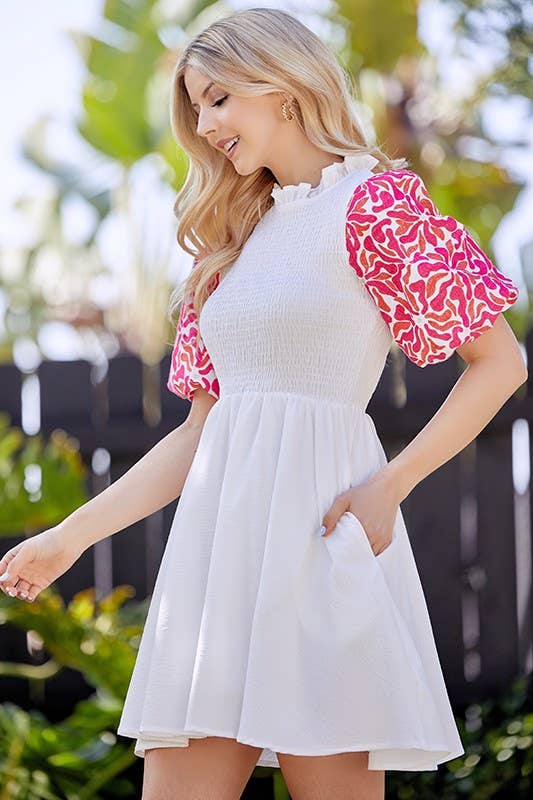 Besson River - Floral Embroidery Dress