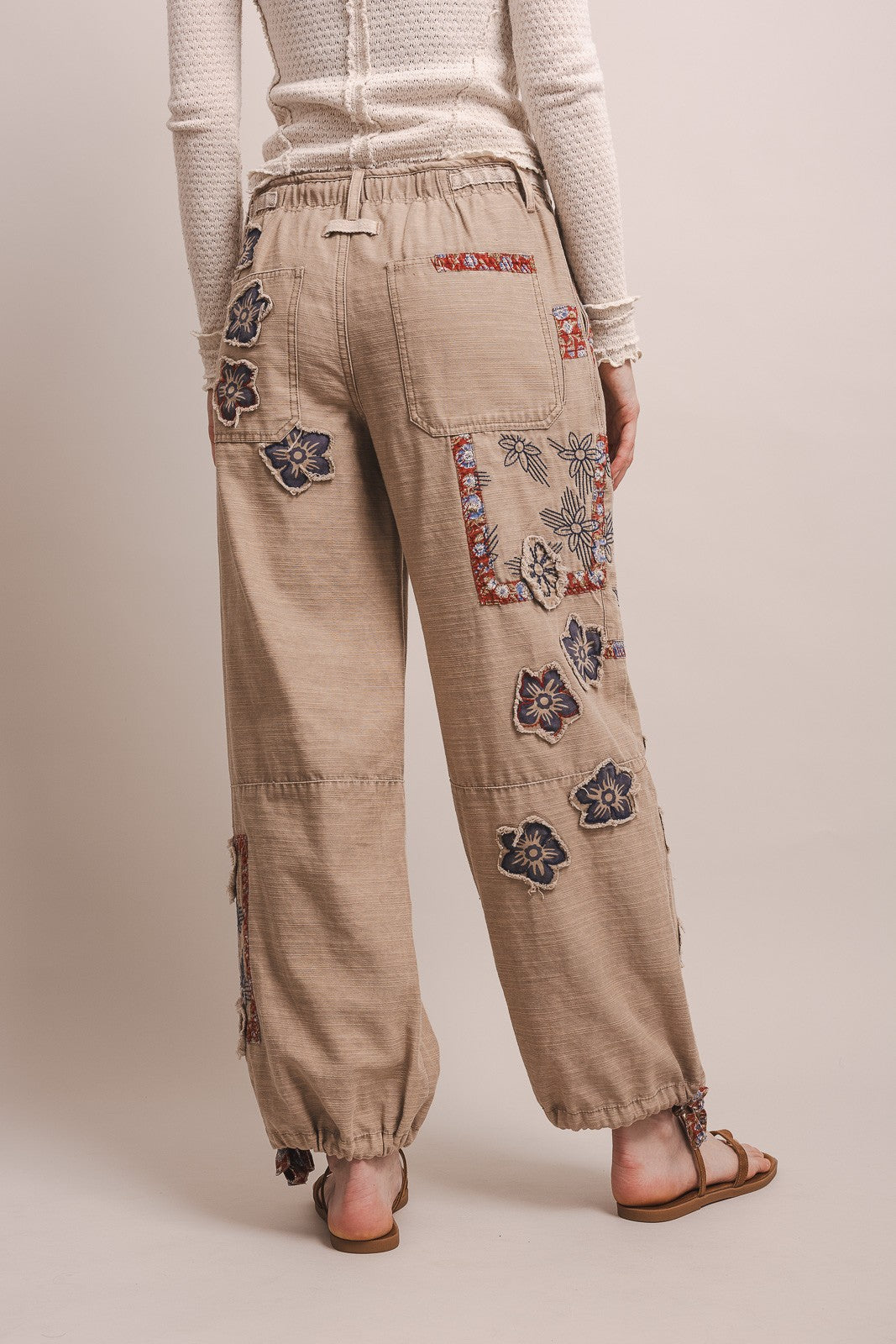 Bluevelvet Patchwork Cargo Jogger Pants