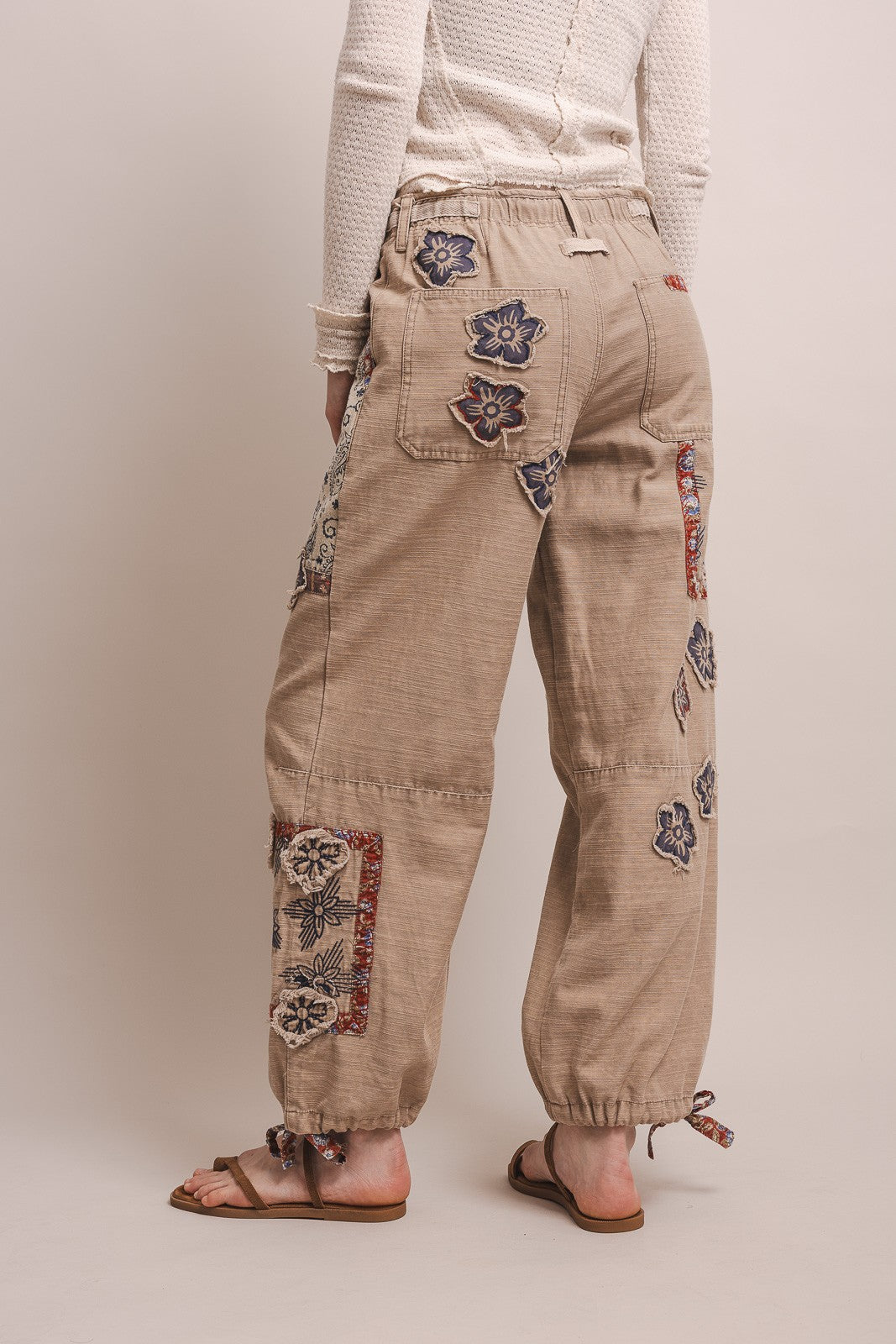 Bluevelvet Patchwork Cargo Jogger Pants