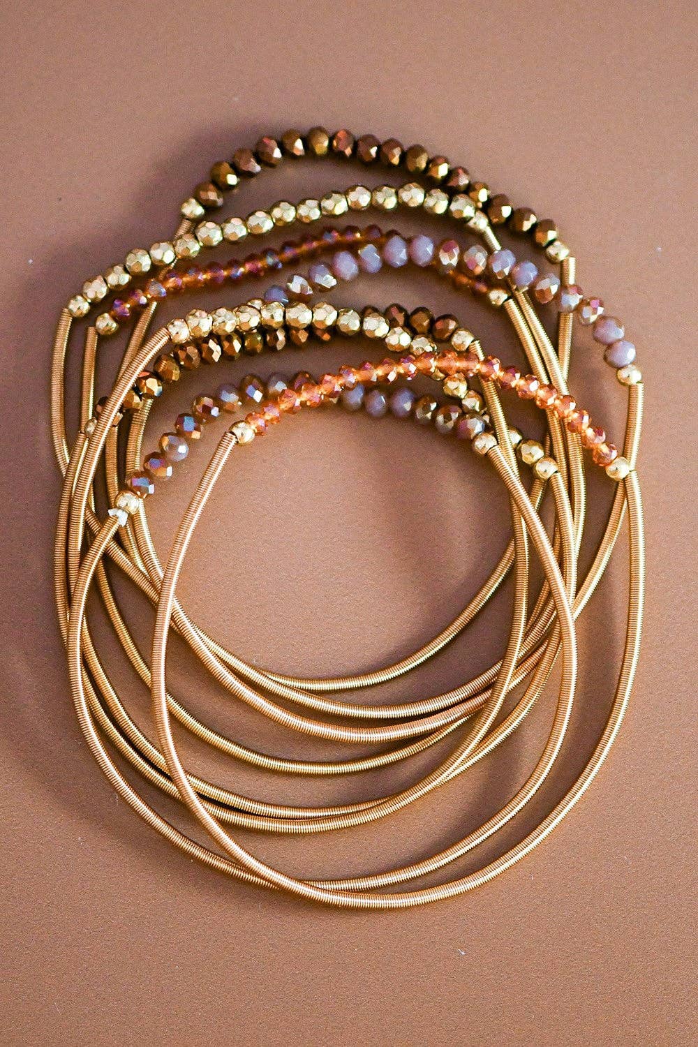 Boho Layered Spring Coil Guitar String Bracelet Set - 6964 - 926 West