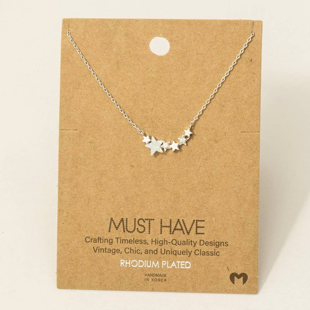 Dainty Multi Star Charm Necklace Fame Accessories