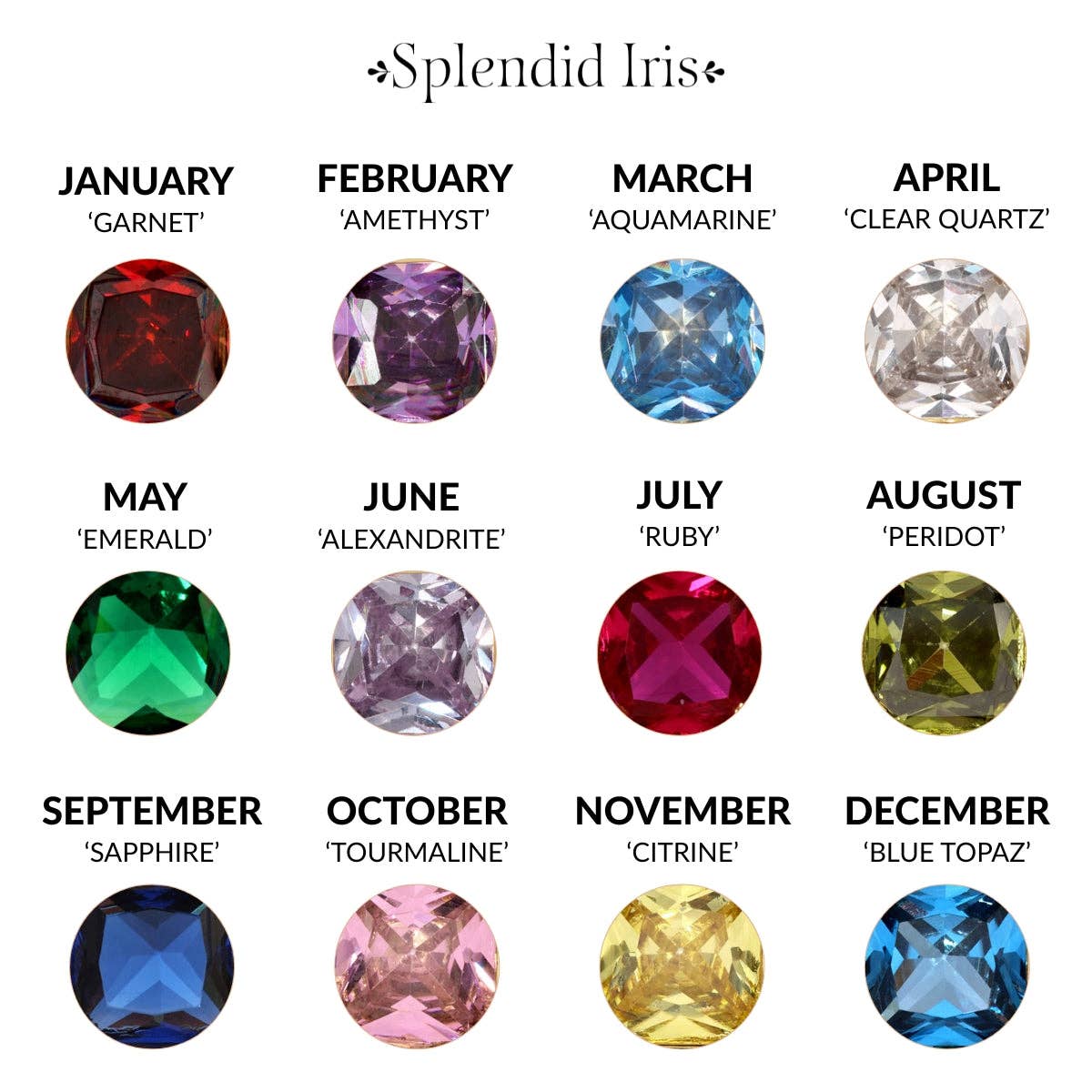 Assorted Birthstone Solitaire Necklaces