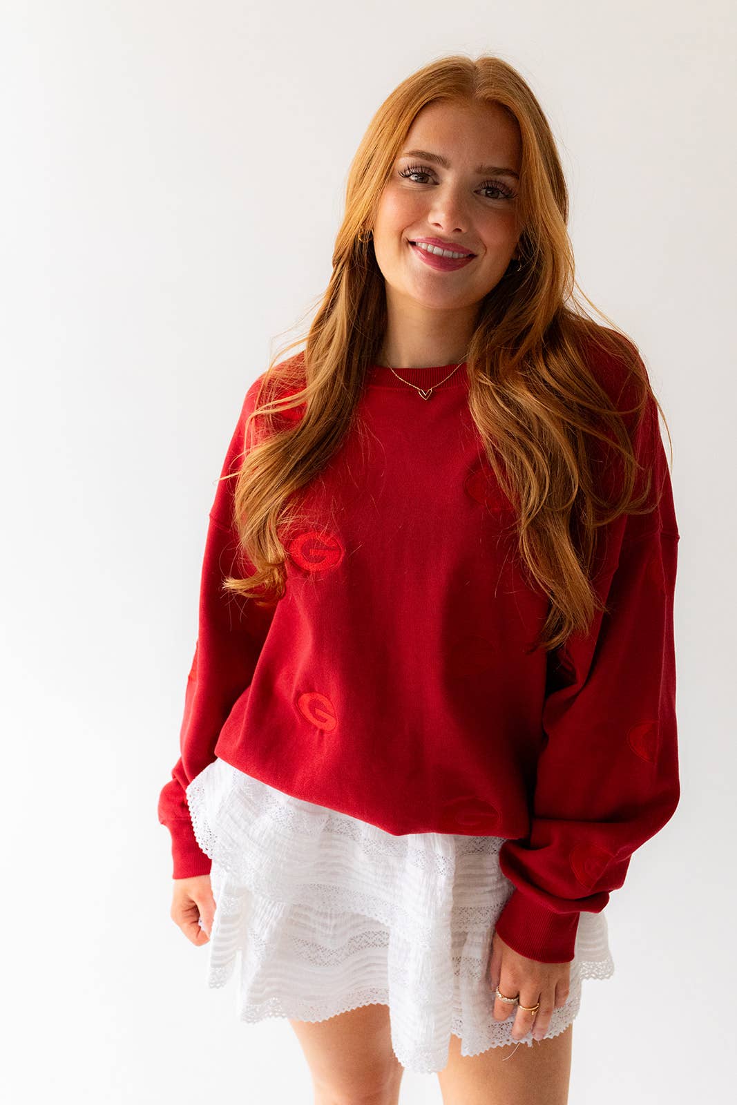 Georgia Ritter Repeat Lantern-Sleeve Crewneck | Officially Licensed