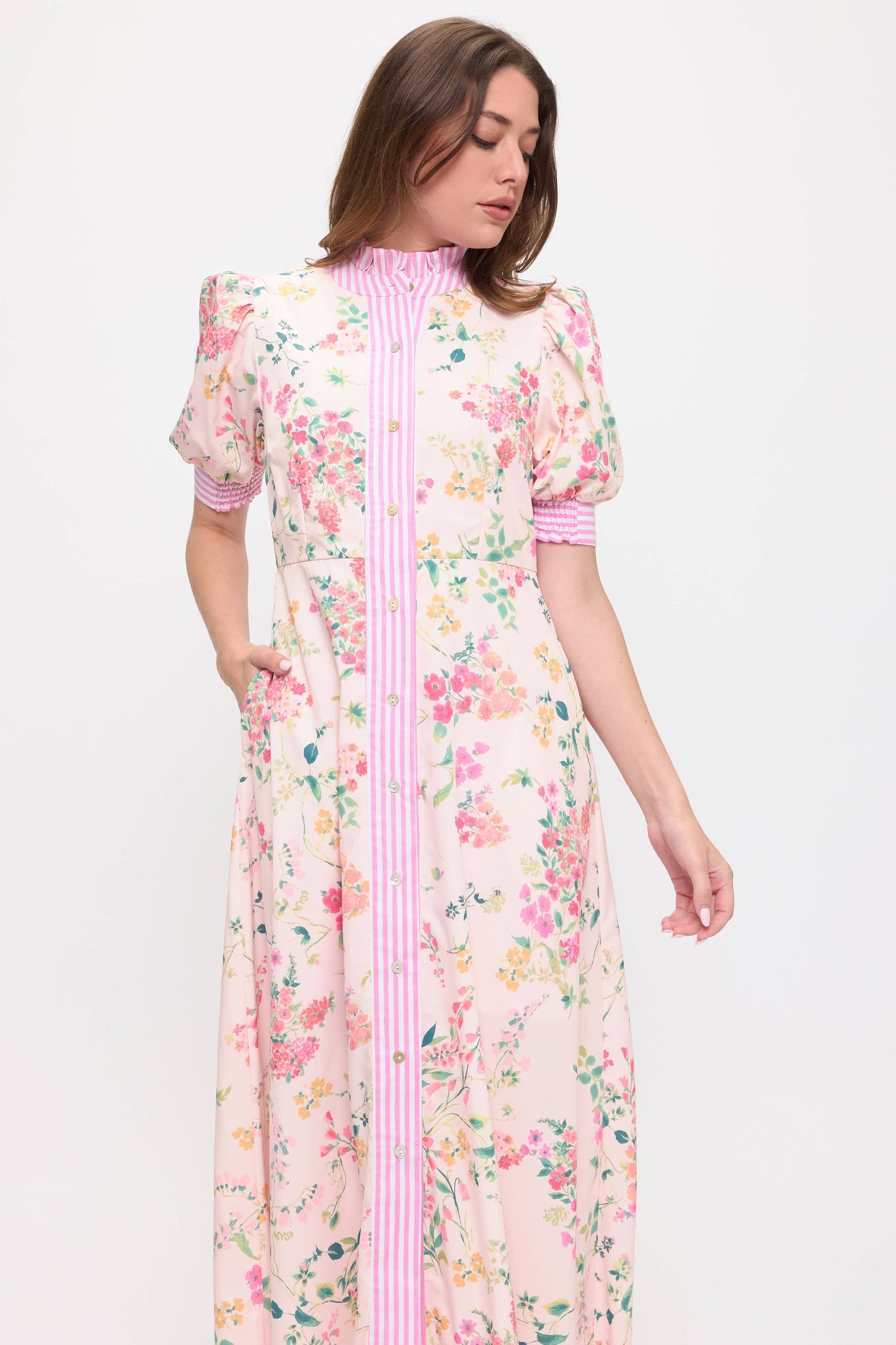 Beeson River Floral Shirt Midi Dress