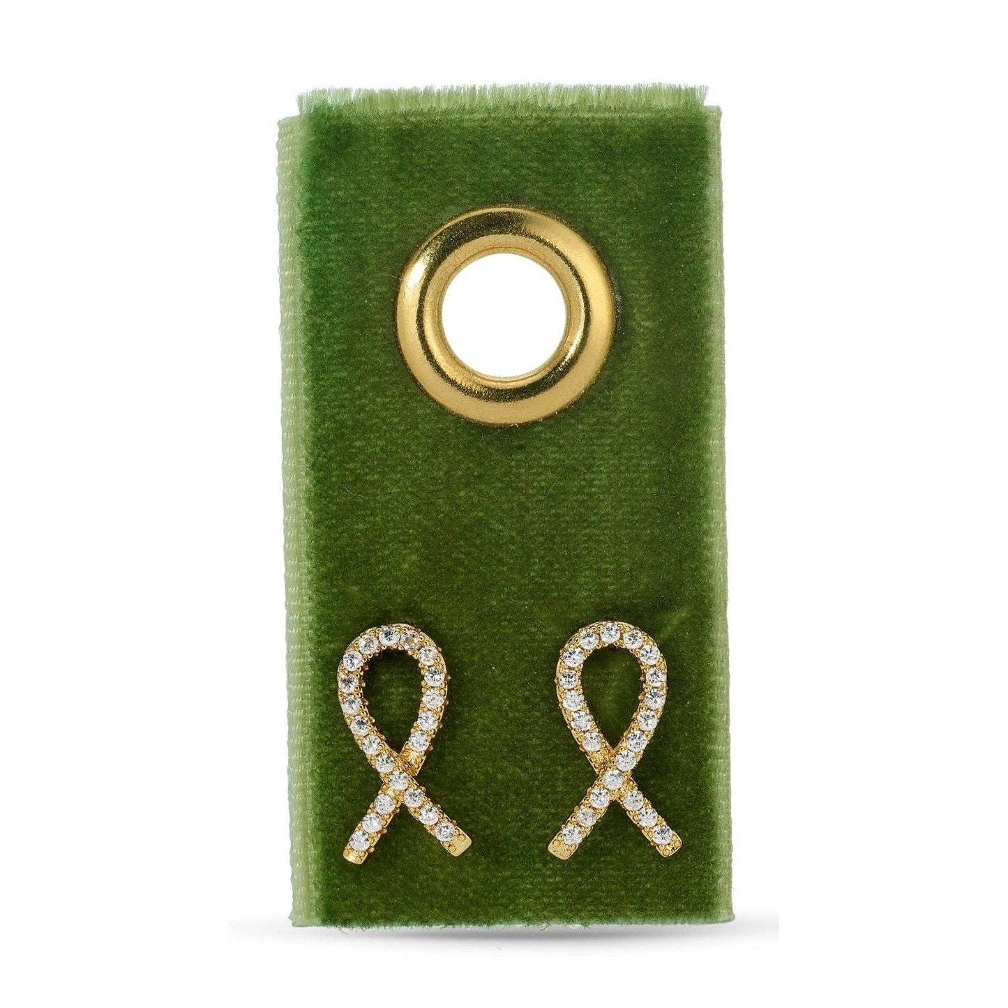 SPLENDID IRIS - Pave Ribbon Studs On Velvet Gift Tag - 926 West