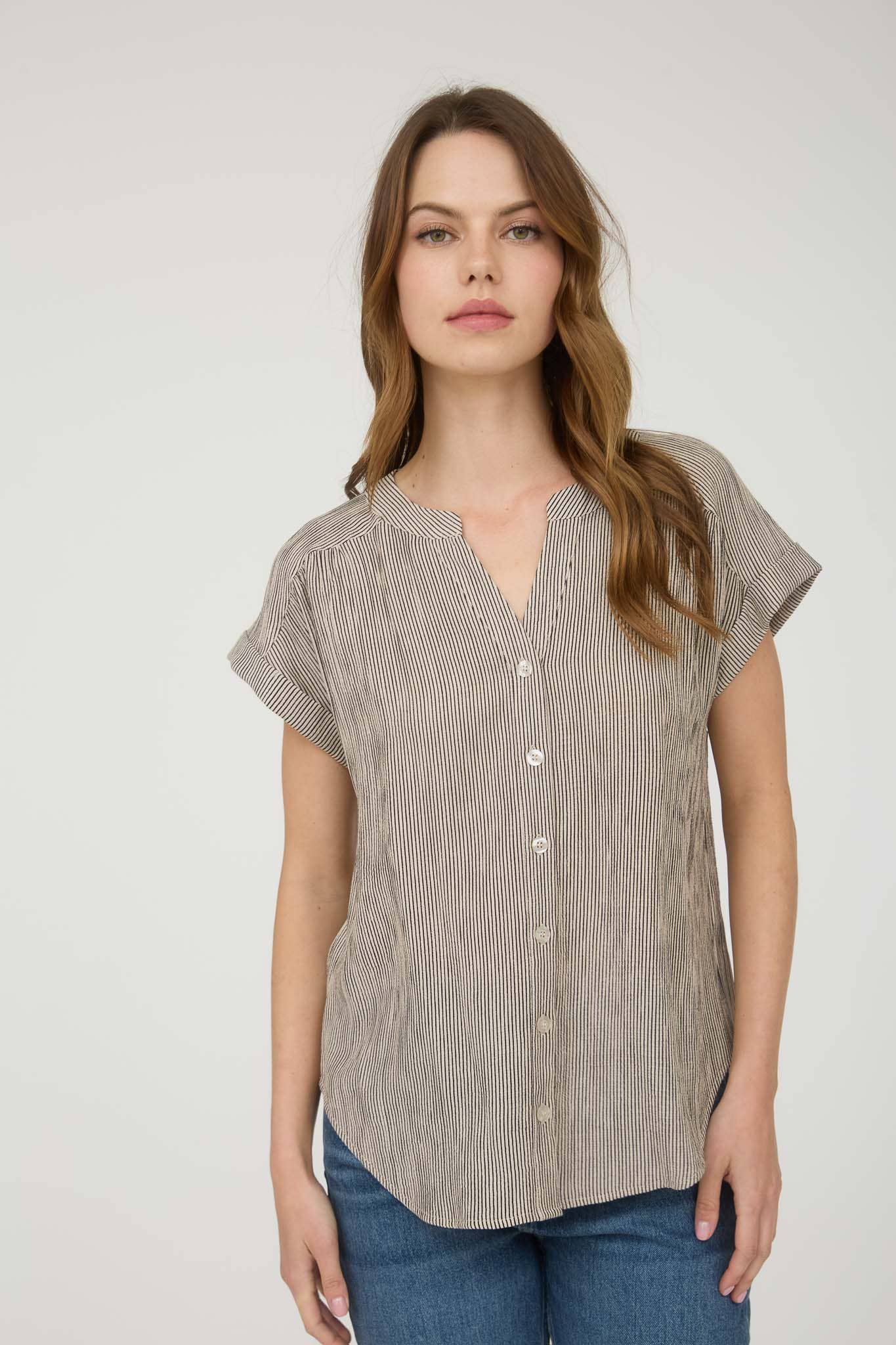 BLU PEPPER - INSTRIPE SHORT CUFF SLEEVE BUTTON DOWN SHIRT - 926 West