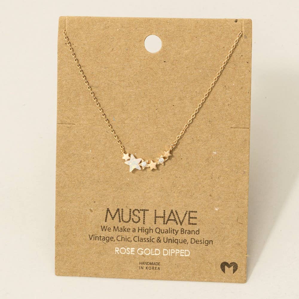 Dainty Multi Star Charm Necklace Fame Accessories