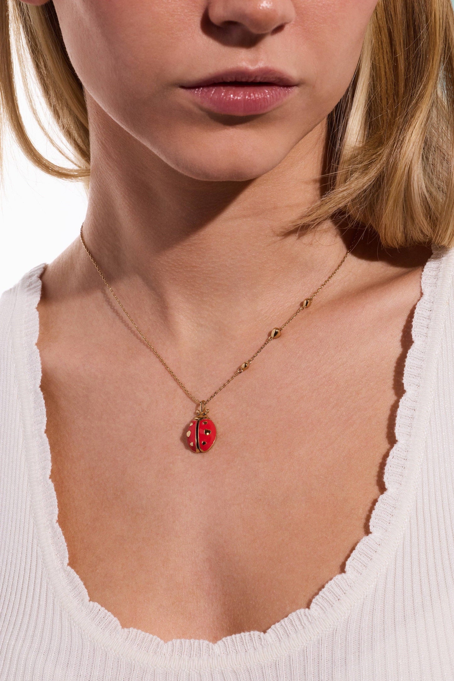 ALEX + ANI - 'Make Your Own Luck' Ladybug Locket Pendant