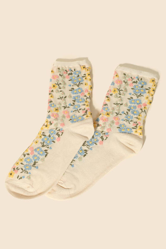 Assorted Flower Pattern Socks Anarchy Street