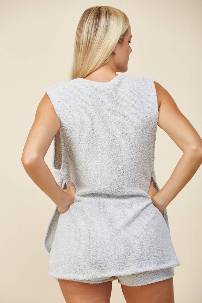 SOFT TEXTURED SLEEVELESS TANK & SHORTS SET 926 WEST